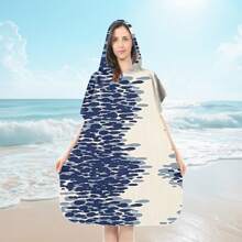 1 halat de baie de schimb, poncho de surf absorbant de apă, halat de baie cu glugă cu uscare rapidă, subțire, ușor, rezistent la vânt și UV, moale și cald, potrivit pentru înot, duș, scufundări, surfing pe plajă, călătorii de vară, vacanță, decor baie, articole esențiale pentru plajă