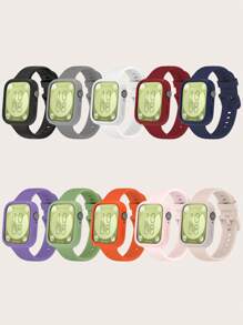 Set de 2 piezas: Correa de reloj de silicona desmontable de unicolor + Funda protectora de silicona de marco completo compatible con Huawei Watch Fit 3 - Reloj Fit 3 - Ver 12