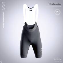 ltiilt 1pc Men's Cycling Bib Shorts, Moisture-Wicking & Breathable, Suitable For Road Bikes And Mountain Bikes, Made Of High-Stretch Jacquard Fabric - Black - View 3