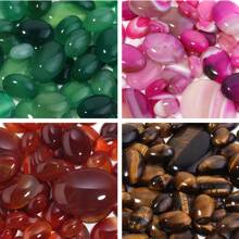 10pcs/Pack Natural Agate Oval Cabochons, DIY Vintage Handmade Jewelry Accessories - Multicolor - View 2