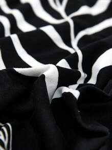 1 Stück digitaldruck Sofakissenbezug, Schwarz-Weiß Blättermuster, hoch elastisch, kratz- und staubfest, abnehmbar und waschbar, geeignet für Wohnzimmer, Schlafzimmer, moderne Dekoration, ganzjährig