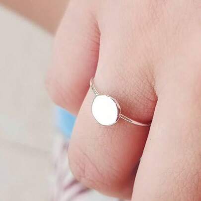 BAILARINA DE PRATA Anel de Prata 925 Legítima Círculo Geométrico Original com Garantia Minimalista Feminino