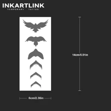 INKARTLINK 革命性技术纹身，海鸥和草本汁设计，纹身，15 天纹身，半永久纹身，逼真的假纹身持续 1-2 周 - 黑色 - 查看 5