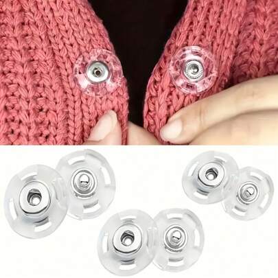 20pcs Super Transparent Invisible Buttons - Fixed, Invisible Buttons, Suitable For Sweaters And Shirts, Anti-Exposure Design, Transparent Snap Invisible Snap Plastic Buttons Apparel Accessories