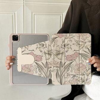 360° 旋转折叠式外壳可轻松保护您的 iPad：智能外壳兼容 iPad Air 6、Air 5、4，并兼容 iPad 10（10.9 英寸） - 兼容 Apple iPad Pro 2024、Air M3/A16 2025 - 非常适合忙碌的会议、旅行冒险和舒适的家庭放松