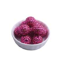 18x20mm 10/20pcs Pack Mix Colorful Plating Color Bulk Price High Quality Resin Rhinestone Ball Beads For DIY Beadable Pen Keychain Chunky Bubblegum Necklace Bracelet Jewelry Making