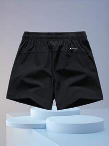 男友款男士运动短裤，适合健身训练、篮球、跑步、马拉松、户外、沙滩装、速干 - 黑色 - 查看 3