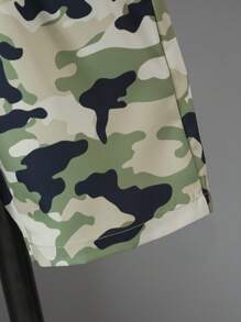 Enfant garçon printemps / été décontracté T-shirt à manches courtes à camouflage et short d'extérieur avec sac, ensemble de 2 pièces