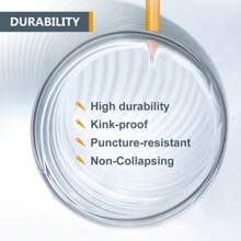 70244 manguera de recogida de polvo de PVC flexible de 4 pulgadas x 20 pies con 2 abrazaderas para manguera de llave, color transparente - Blanco - Ver 4