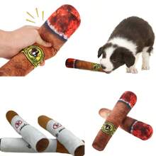 全新 可爱 狗狗咀嚼玩具 雪茄 香烟 宠物狗咬吱吱叫毛绒玩具 - 彩色 - 查看 7