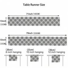 1 pièce de chemin de table en lin de 2 tailles avec motif de chemin de fer, convient pour la décoration de restaurant, salon, table de cuisine, décoration de fête