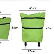 Foldable Wheeled Grocery Cart, Portable Waterproof Shopping Tote Bag