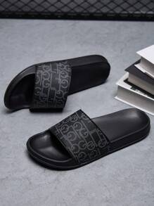 Men's New Arrival High Elastic Anti-Slip Bottom Casual Indoor Slippers With Elements, For Parks, Streets And Beaches - Black - View 23