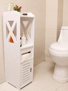 1pc Toilet Storage, Small Bathroom Storage For Half Bathroom, Small Bathroom Storage For Tiny Spaces, Little Shelf For Bedroom, Narrow Toilet Paper Cabinet For Restroom Home Bathroom Decor Bathroom Organizer Back To School