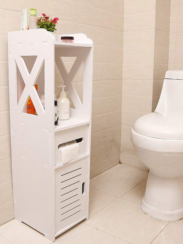 1pc Toilet Storage, Small Bathroom Storage For Half Bathroom, Small Bathroom Storage For Tiny Spaces, Little Shelf For Bedroom, Narrow Toilet Paper Cabinet For Restroom Home Bathroom Decor Bathroom Organizer Back To School