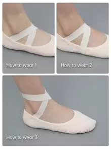 Wuyuan Light Pink 4-Way Stretch Canvas Ballet Shoes With Lining, Single Elastic Strap, Three Wearing Styles, And Drawstring-Free Design