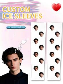 1 Pair Of Customized Face Men's Ice Sleeves, Put Any Face On Socks, Personalized Sleeve Sleeves For With Photos, Interesting Customized Picture Pairs With Medium To Arm Guards, Suitable For Valentine's Day, Birthdays, Gift Giving, And Other Occasions,Personalized - Multicolor - View 6