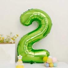1pc 32-Inch Lime Green Mylar Number Balloon, Suitable For Spring, Birthday, Anniversary Party Decoration
