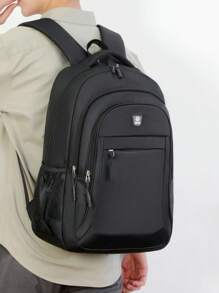 Large Capacity Durable Travel Backpack, Men's Laptop Bag, High Capacity, School/Commute Backpack With Laptop Compartment, Adjustable Shoulder Straps, Zipper Closure, Ideal For Travel, School And Commute, Multi-Functional Handbag