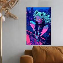 Framed  Anime Girl Poster Canvas Wall Art For Home Decor, Anime Enthusiasts Poster Wall Decor High Quality Canvas Prints For Living Room Bedroom Kitchen Office Cafe Decor, Perfect Gift And Decoration
