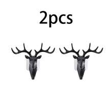 1/2 Piezas - Decorativo gancho estilo asta de ciervo para el hogar, estante de pared colgante creativo personalizado, ganchos de pared en forma de cabeza de ciervo para llaves, sombreros y abrigos