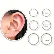 DAILI 18k 镀金小环耳环套装，适用于女性软骨、鼻、隔膜、螺旋耳环、多穿孔珠宝，防过敏细金戒指 6 毫米 8 毫米 10 毫米 12 毫米，3 件/6 件 - 20G 迷你圈耳環 - 查看 17