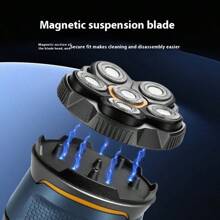 10W High Power 6D Floating Six-Blade Bald Head Electric Hair Clipper, Bald Head Electric Shaver, Home Self-Haircut Shaver, 1400mAh Large Capacity Lithium Battery Type-C Charging, 2 Gear Adjustment, Travel Lock, LED Smart Display, Gift For Boyfriend/Dad