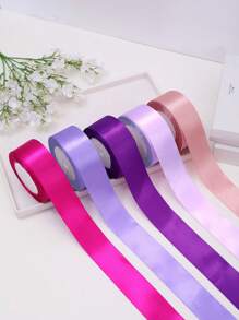 5 rollos de cinta de satén, de 4 cm de ancho, cinta para envolver regalos de Navidad, adecuada para rosas DIY, Halloween, decoraciones con cintas, embalaje de pasteles y regalos, lazos para bodas y fiestas, manualidades, costura y suministros de bordado