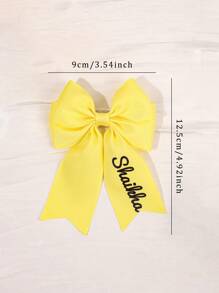 1 pieza Pinza de pelo con lazo personalizada para niñas con nombre impreso, lazo de pelo bordado con nombre personalizado, hebilla de pelo en forma de moño linda, adecuada para decoración diaria del cabello, regalo para niñas