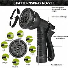 Manguera de Jardín de Acero Inoxidable Manguera de Agua Tubo de Agua 22.5M Con Pistola para Agua y Conector Multifuncional para Riego de Plantas Lavado de Coche Autos Mascotas Ducha de Perro - Plateado - Ver 3