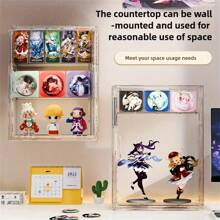 Eine transparente Acryl-Vitrine (Schutzfolie vor der Installation entfernen), Staubschutz, geeignet zum Ausstellen von Puppen/Statuen/Trophäen/Bällen/Modellen/Bauklötzen, Sammlerstücken/Souvenirs und Handwerkskunst. - Transparent Weiß-Einheitsgröße - Übersicht 5