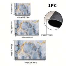 1 pieza Felpudo de bienvenida con patrón de rayas de mármol - Antideslizante, apto para interior/exterior, absorbente de agua y resistente a la suciedad, apto para dormitorio, baño, cocina, entrada - Decoración del hogar lavable, tapete suave y esponjoso para primavera y verano
