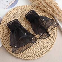 1Pair Nail Art Tulle Photo Glove Fake Pleated Cuff Manicure Photography Props Nail Tips Display Sleeve Fashion Accessories,Nail Supplies,Nail Tools,Nail Art Tools,Back To School,Nails,Nail Tools For Press On Nails - Multicolor - View 9