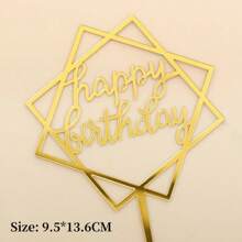 10 Pieces Happy Birthday Cake Toppers, Acrylic Cake Topper Happy Birthday Topper Cake Decoration For Birthday Theme Party Back To School - Multicolor - View 23