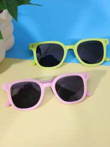 2pcs Kids Fashion Casual Fashion Glasses, Suitable For Playing, Outdoor Travel, Beach Vacation - Multicolor - View 10