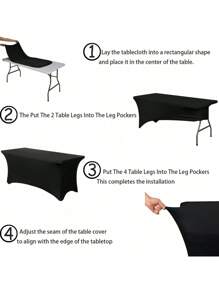 1/2 piezas Mantel de spandex, cubierta de mesa elástica, mantel rectángulo ajustado, cubierta de mesa elástica universal para bodas, banquetes, fiestas y eventos en el patio