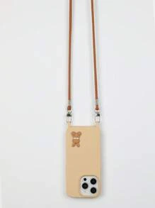 Handy-Hülle mit Hasen-Motiv und handgefertigtem Schlüsselband für iPhone 13, 14, 15, 16 Pro Max