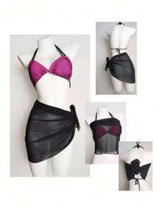 1pc Women Plain Bikini Separate Sarong, Sexy Beach Cover Up Pareo For Swimsuit, Pool, Spa - Multicolor - View 4