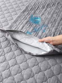 2 件 100% 防水枕套防尘防油绗缝拉链套枕套不起球，柔软透气枕头保护套，枕套，无异味，无噪音 - 灰色 - 查看 7