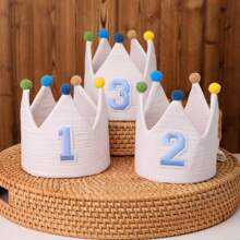 1 Peça Coroa de Aniversário com Estampa de Número, Feita à Mão em Estilo Boho, Para Decoração de Festa de Aniversário, Acessórios de Fotografia, Acessório de Cabelo para Festa