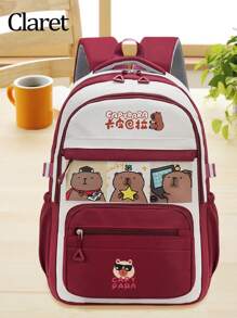1 Pc Cute Capybara Pattern School Bags Large Capacity Lively Children Bag With Multi Pockets.Fashionable School Bag With Capybara Pendant.Practical Handbag With Lovely Decorative Patterns Backpack Bag Perfect Backpack Cute, Anime Backpack, Boy Gift, Capybara Backpack - Multicolor - View 24