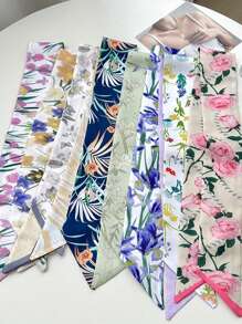 11pcs Women Floral Print Scarf Headband Set, Casual Elegant Daily Date Holiday Multi-Use Decorative Gift Hair Band Turban Headband Sweatband