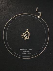 1pc Waterfree Elegant Copper Mama Heart Pendant Necklace With Zirconia, Grace-Themed Mother's Jewelry, Versatile Accessory For Thanksgiving, Mother's Day, Birthday Gift - Jewelry Gift Box - View 7