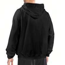 1pc Winter Vintage Classic Pullover Warm Hoodie For Men Soft Breathable Graphic Hoodie For Men - All-Season Casual Sweatshirt With Pocket, Machine Washable Polyester S-Xxl - màu đen - Xem 2