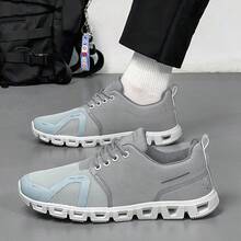 Men's Plus-Size Breathable Mesh Casual Outdoor Sneakers - 灰色 - 查看 4