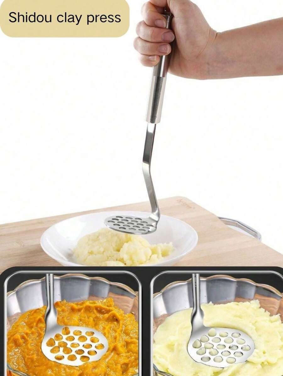 1 Piece Of New Stainless Steel Compactor For Mashed Potatoes, Household Auxiliary Food Compactor, Potato Compactor, Kitchen Compactor, Small Tool For Mashed Potatoes, Kitchen Small Tool