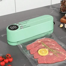 RAF Seladora a Vácuo Portátil Pequena/Uma Máquina de Vácuo Elétrica Portátil e Manual Combinada em Uma, Com Bolsa de Armazenamento a Vácuo e Bolsa de Zíper a Vácuo Reutilizável (Bolsa a Vácuo) para Bolsas de Zíper de Tamanho Grande e Médio, e Uma Máquina de Vácuo Elétrica Portátil. Preservação de Alimentos Portátil e Compacta, Eletrodomésticos de Cozinha