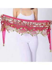 Female Belly Dance Waist Chain Shiny Coin Belly Dance Hip Scarf Velvet Dance Costume Oriental Hip Scarf Belt Jewelry - Multicolor - View 22