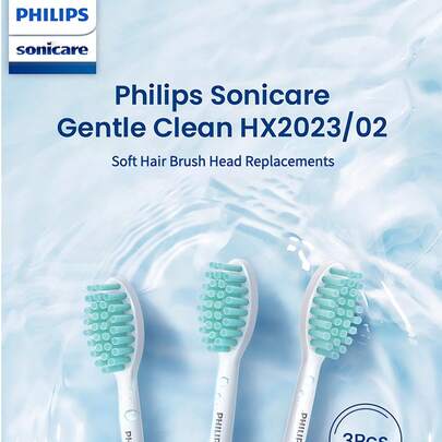 PHILIPS 飞利浦 Sonicare HX2023 替换刷头 温和清洁型 3 件适用于飞利浦 Sonicare 2000 系列