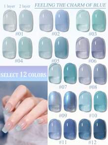 10ml Spring Summer Santorini Series Blue Green Gel Nail Polish 2025 New Internet Celebrity Popular Ice Transparents Blue Nail Professional For Nail Salons Nail Art Nail Supplies